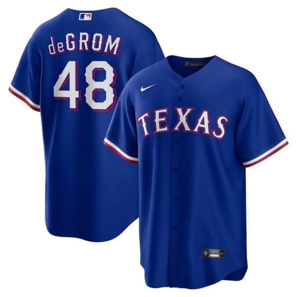 Texas Rangers #48 Jacob DeGrom Royal Cool Base Stitched Jersey