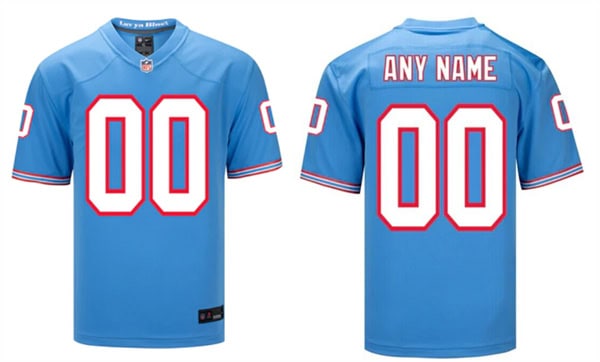 Tennessee Titans Custom Light Blue Stitched Jersey