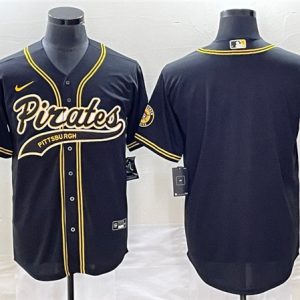 Pittsburgh Pirates Blank Black Cool Base Stitched Jersey