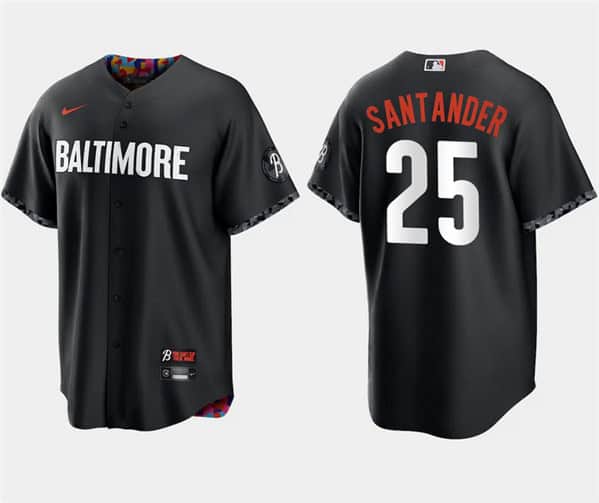 Baltimore Orioles #25 Anthony Santander Black 2023 City Connect Cool Base Stitched Jersey