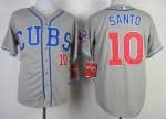 Cubs #10 Ron Santo Grey Alternate Road Cool Base Stitched Jersey