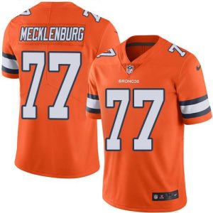 Broncos #77 Karl Mecklenburg Orange Stitched Limited Rush Nike Jersey