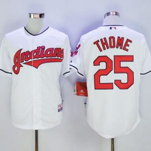 Indians #25 Jim Thome White Cool Base Stitched Jersey