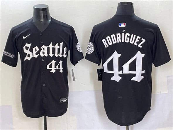 Seattle Mariners #44 Julio Rodr¨ªguez Black 'Deep Sea Gothic Edition' Vapor Premier Limited Stitched Jersey