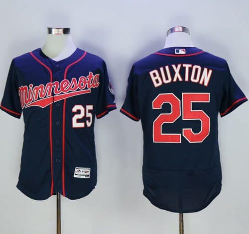 Twins #25 Byron Buxton Navy Blue Flexbase Authentic Collection Stitched Jersey