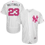Yankees #23 Don Mattingly White Strip Flexbase Authentic Collection 2016 Mother's Day Stitched Jersey