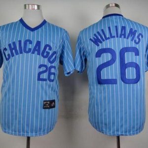 Cubs #26 Billy Williams Blue(White Strip) Cooperstown Throwback Stitched Jersey