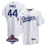 Los Angeles Dodgers #44 Andy Pages White 2024 World Series Champions Cool Base Stitched Jersey