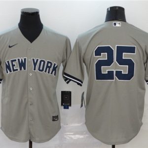 New York Yankees #25 Gleyber Torres Grey Cool Base Stitched Jersey