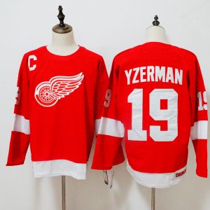Detroit Red Wings #19 Steve Yzerman Red Throwback CCM Stitched Jersey
