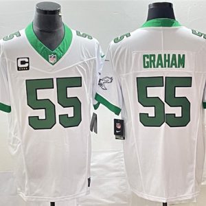 Philadelphia Eagles #55 Brandon Graham White 2023 F.U.S.E. With C Patch Vapor Untouchable Stitched Jersey
