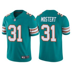 Miami Dolphins #31 Raheem Mostert Aqua Color Rush Limited Stitched Football Jersey