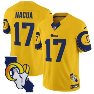 Los Angeles Rams #17 Puka Nacua Gold 2025 F.U.S.E. V2 Limited Stitched Jersey