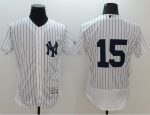 Yankees #15 Thurman Munson White Strip Flexbase Authentic Collection Stitched Jersey