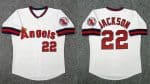 Los Angeles Angels #22 Bo Jackson White Cooperstown Throwback Stitched Home Jersey