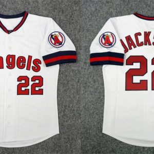 Los Angeles Angels #22 Bo Jackson White Cooperstown Throwback Stitched Home Jersey