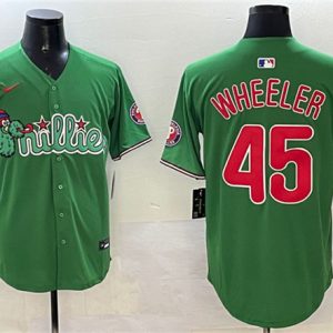 Philadelphia Phillies #45 Zack Wheeler Green Phanatic Limited Stitched Jersey