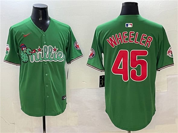 Philadelphia Phillies #45 Zack Wheeler Green Phanatic Limited Stitched Jersey