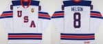 USA #8 Brock Nelson White World Junior Championships Stitched Jersey