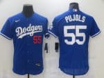 Los Angeles Dodgers #55 Albert Pujols Royal Blue Flex Base Sttiched Jersey