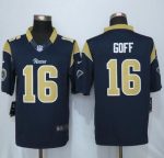 Rams #16 Jared Goff Navy Blue Team Color Stitched Limited Nike Jersey