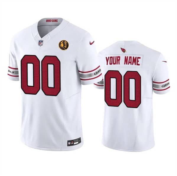 Arizona Cardinals Custom White 2023 F.U.S.E. With John Madden Patch Vapor Limited Stitched Jersey
