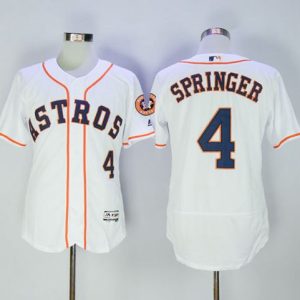 Astros #4 George Springer White Flexbase Authentic Collection Stitched Jersey