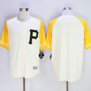 Pirates Blank Cream Gold Exclusive New Cool Base Stitched Jersey
