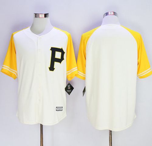 Pirates Blank Cream Gold Exclusive New Cool Base Stitched Jersey
