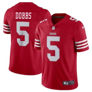 San Francisco 49ers #5 Josh Dobbs Red Vapor Untouchable Limited Stitched Jersey