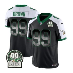 Philadelphia Eagles #99 Jerome Brown Black White 2023 F.U.S.E. Throwback Vapor Untouchable Limited Stitched Jersey