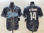 Detroit Lions #14 Amon-Ra St. Brown Gray Camo Cool Base Stitched Jersey