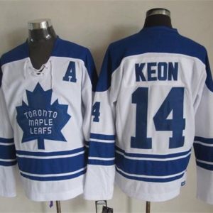Maple Leafs #14 Dave Keon White CCM Throwback Third Stitched Jersey