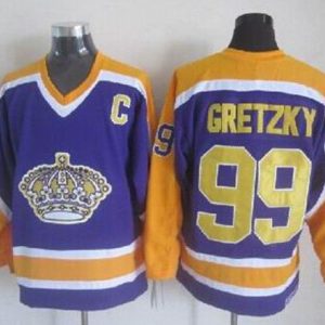 Kings #99 Wayne Gretzky Purple CCM Throwback Stitched Jersey
