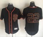 Giants #22 Will Clark Black Flexbase Authentic Collection Alternate Stitched Jersey