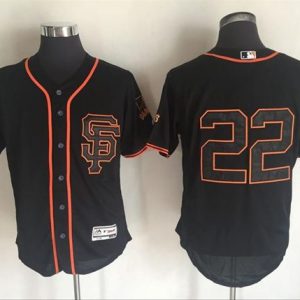 Giants #22 Will Clark Black Flexbase Authentic Collection Alternate Stitched Jersey