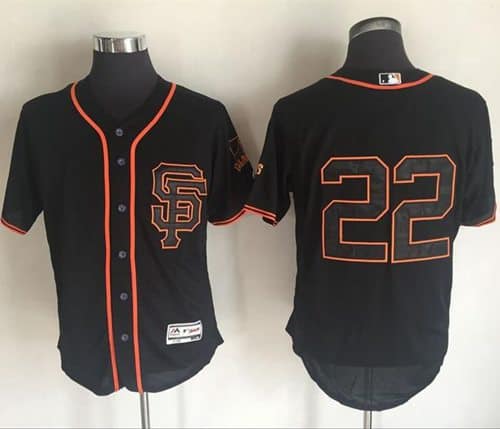 Giants #22 Will Clark Black Flexbase Authentic Collection Alternate Stitched Jersey