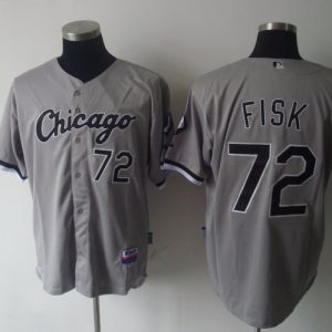 White Sox #72 Carlton Fisk Grey Stitched Jerseys