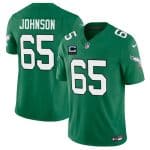Philadelphia Eagles #65 Lane Johnson Kelly Green 2025 F.U.S.E. With 4-Star C Patch Vapor Untouchable Limited Throwback Stitched Jersey