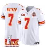 Kansas City Chiefs #7 Harrison Butker White 2025 F.U.S.E. Super Bowl LIX Patch Vapor Untouchable Limited Stitched Jersey