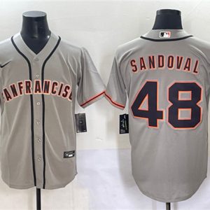 San Francisco Giants #48 Pablo Sandoval Gray Cool Base Stitched Jersey