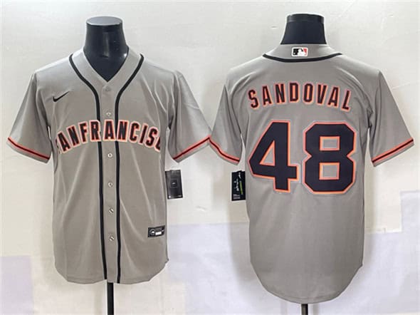San Francisco Giants #48 Pablo Sandoval Gray Cool Base Stitched Jersey