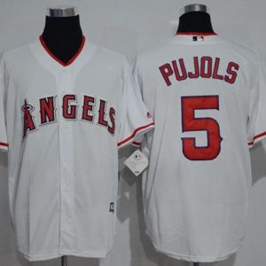 Angels Of Anaheim #5 Albert Pujols White New Cool Base Stitched Jersey