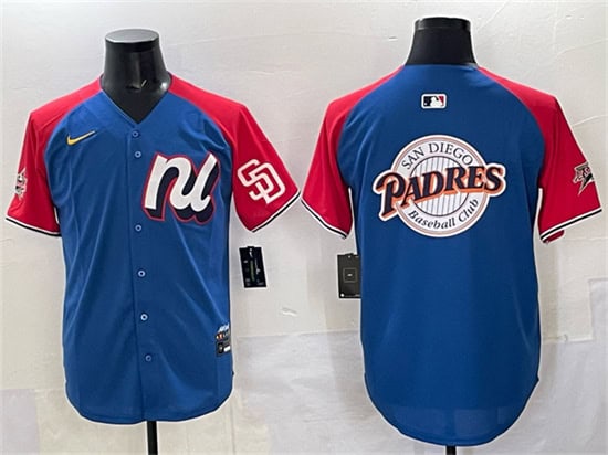 National League San Diego Padres Team Big Logo Blue Red Alternate 2025 All-Star Edition Limited Stitched Jersey