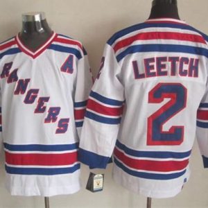 Rangers #2 Brian Leetch White CCM Throwback Stitched Jersey