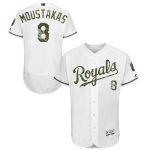 Royals #8 Mike Moustakas White Flexbase Authentic Collection 2016 Memorial Day Stitched Jersey