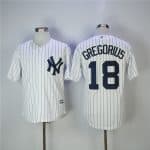 New York Yankees #18 Didi Gregorius White Cool Base Stitched Jersey