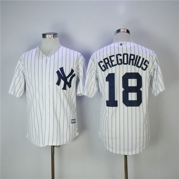 New York Yankees #18 Didi Gregorius White Cool Base Stitched Jersey