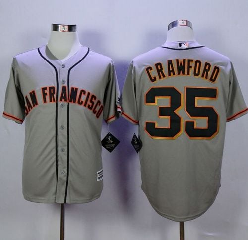 Giants #35 Brandon Crawford Grey Road New Cool Base Stitched Jersey