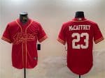 San Francisco 49ers #23 Christian McCaffrey Red Cool Base Stitched Jersey